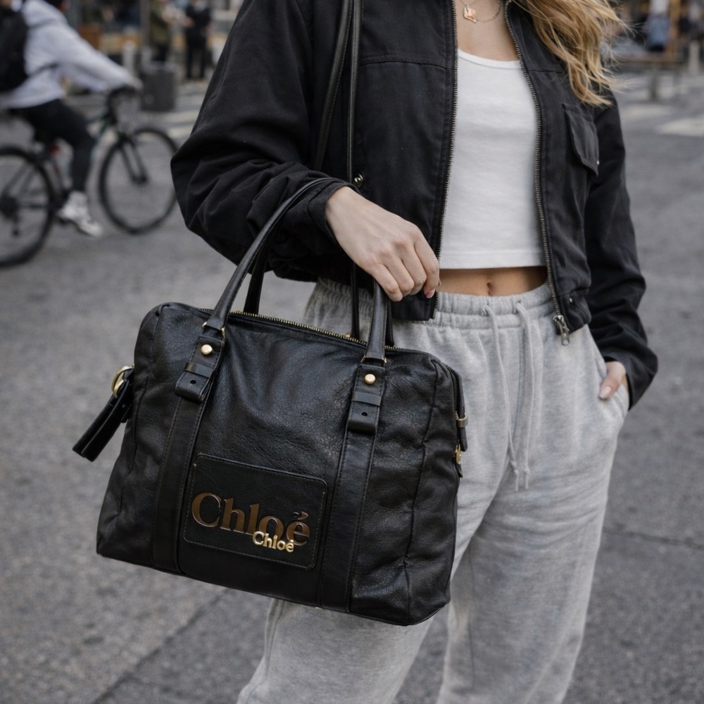 Chloé Eclipse Black Leather Bag Comes with COA